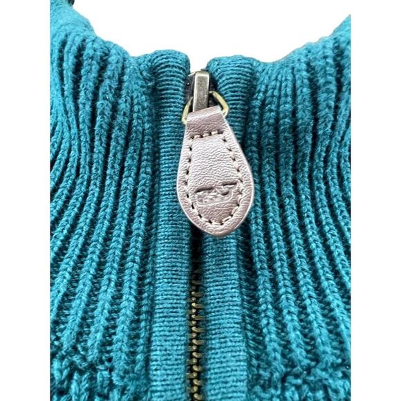 Vineyards Vines Deep Juniper Waffle Knit 1/4 Zip Sweater Jumper XL - Picture 2 of 5
